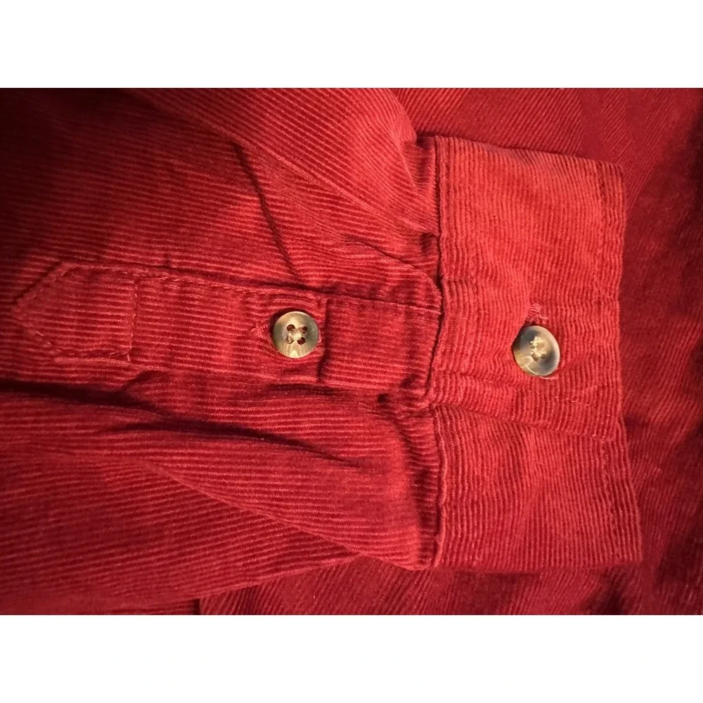 Gymboree Boys Corduroy Button Down Shirt Sz 6 Red Christmas EC